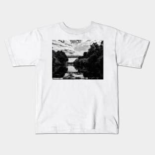 Zilker Park- Austin, Texas - Black and White Kids T-Shirt